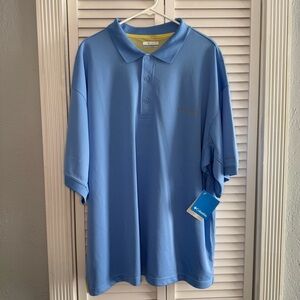 NWT Columbia PFG Mens Perfect Cast Polo Shirt Blue Vented Short Sleeve Size XL